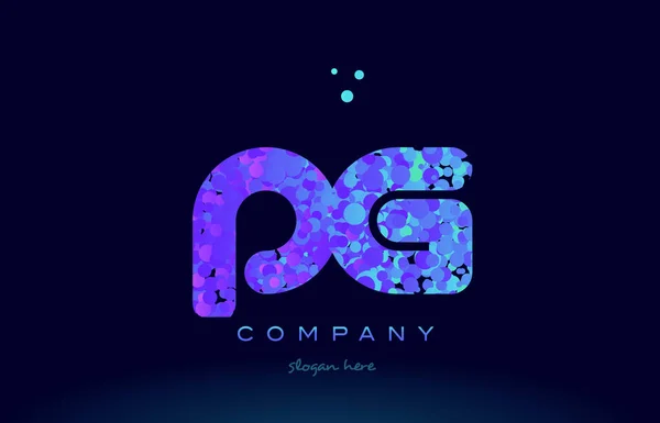 Pg p g bubble circle dots pink blue alphabet letter logo icon vector — Stock Vector