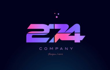 274 pembe Pembe mor sayı basamaklı rakam logo simge vektör
