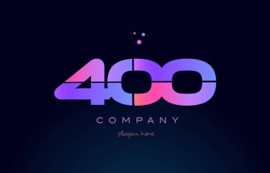 400 pembe Pembe mor sayı basamaklı rakam logo simge vektör