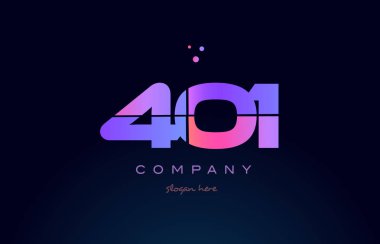 401 pembe Pembe mor sayı basamaklı rakam logo simge vektör