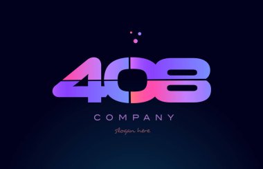 408 pembe Pembe mor sayı basamaklı rakam logo simge vektör