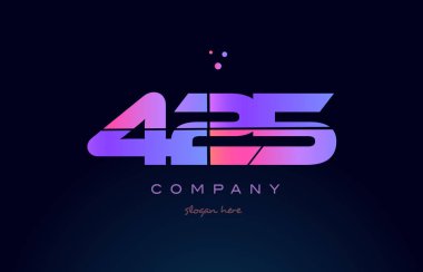 425 pembe Pembe mor sayı basamaklı rakam logo simge vektör