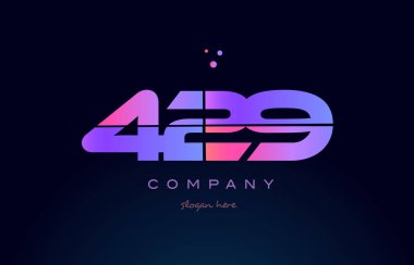 429 pembe Pembe mor sayı basamaklı rakam logo simge vektör