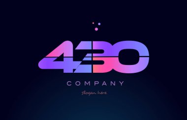 430 pembe Pembe mor sayı basamaklı rakam logo simge vektör