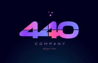 440 pembe Pembe mor sayı basamaklı rakam logo simge vektör