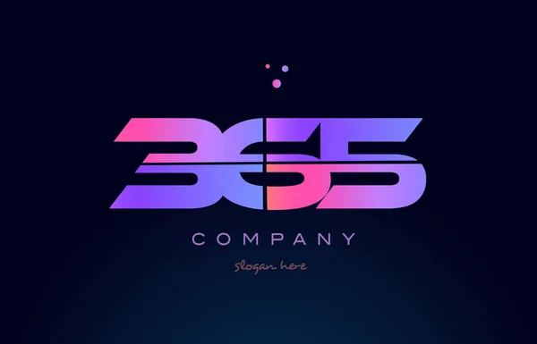 365 pembe Pembe mor sayı basamaklı rakam logo simge vektör