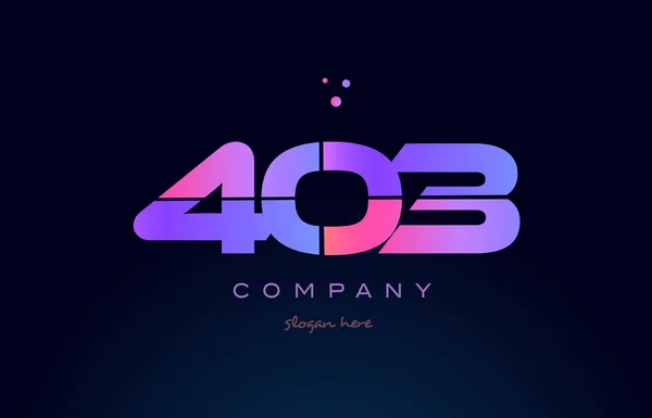 403 rosa magenta roxo número dígito logotipo numeral ícone vetor — Vetor de Stock
