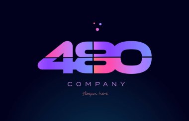 480 pembe Pembe mor sayı basamaklı rakam logo simge vektör