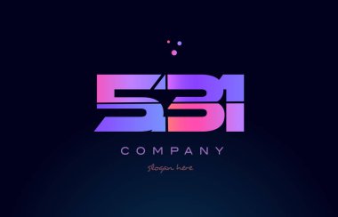 531 pembe Pembe mor sayı basamaklı rakam logo simge vektör