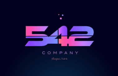 542 pembe Pembe mor sayı basamaklı rakam logo simge vektör