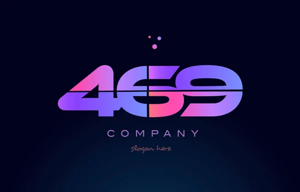 469 rosa magenta roxo número dígito logotipo numeral ícone vetor — Vetor de Stock