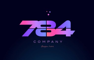 784 pembe Pembe mor sayı basamaklı rakam logo simge vektör