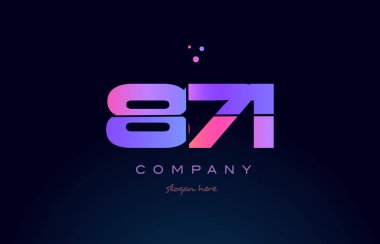 871 pembe Pembe mor sayı basamaklı rakam logo simge vektör