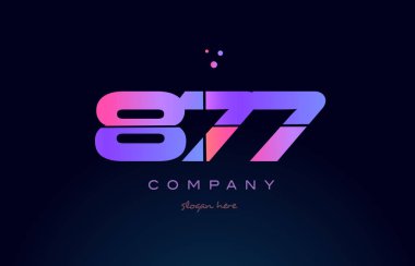 877 pembe Pembe mor sayı basamaklı rakam logo simge vektör