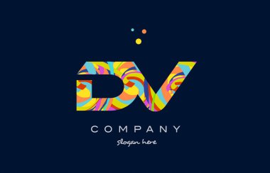 DV d v renkli Alfabe harf logo simge şablon vektör