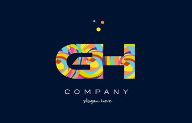 GH g s renkli Alfabe harf logo simge şablon vektör