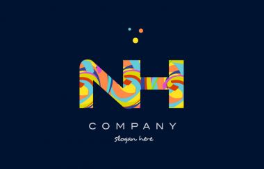 NH n s renkli Alfabe harf logo simge şablon vektör
