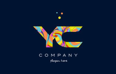 YC y c renkli Alfabe harf logo simge şablon vektör