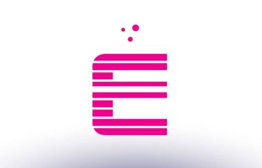 e pembe mor çizgi şerit Alfabe harf logo vektör şablonu