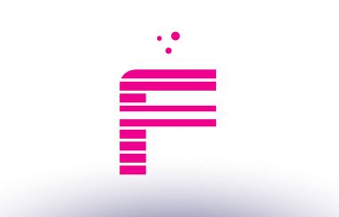 f pembe mor çizgi şerit Alfabe harf logo vektör şablonu