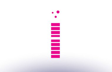 i pembe mor çizgi şerit Alfabe harf logo vektör şablonu