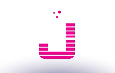 j pembe mor çizgi şerit Alfabe harf logo vektör şablonu