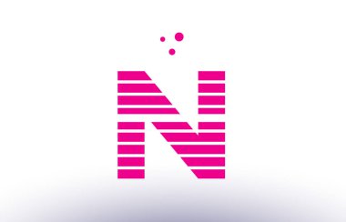 n pembe mor çizgi şerit Alfabe harf logo vektör şablonu