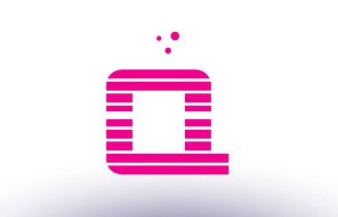 q pembe mor çizgi şerit Alfabe harf logo vektör şablonu