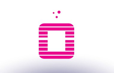 o pembe mor çizgi şerit Alfabe harf logo vektör şablonu