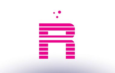 r pembe mor çizgi şerit Alfabe harf logo vektör şablonu