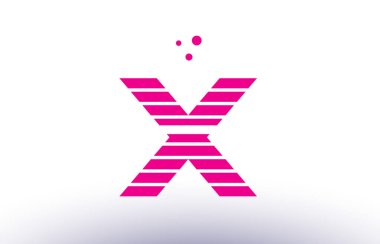 pembe mor çizgi şerit Alfabe harf logo vektör şablon x