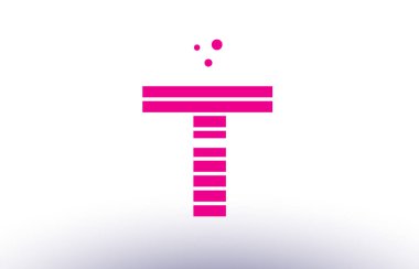 t pembe mor çizgi şerit Alfabe harf logo vektör şablonu