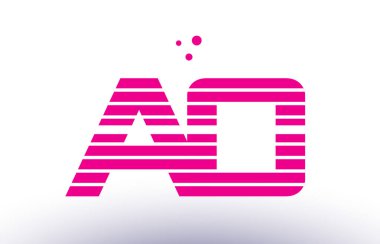 ao bir o pembe mor çizgi şerit Alfabe harf logo vektör depo