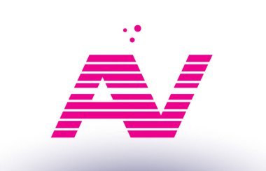 av v pembe mor çizgi şerit Alfabe harf logo vektör depo