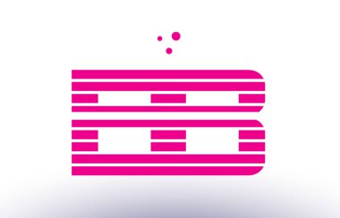 bb b b pembe mor çizgi şerit Alfabe harf logo vektör temp