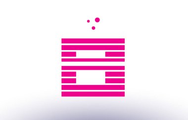 Mor çizgi şerit Alfabe harf logo vektör depo pembe bi b