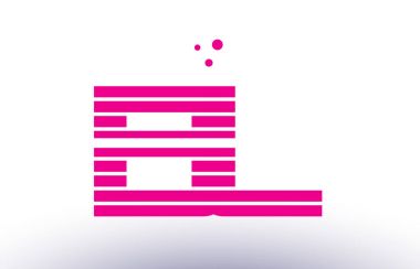 BL b l pembe mor çizgi şerit Alfabe harf logo vektör depo