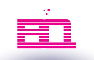 BQ b q pembe mor çizgi şerit Alfabe harf logo vektör depo