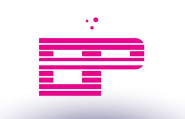 BP b p pembe mor çizgi şerit Alfabe harf logo vektör depo
