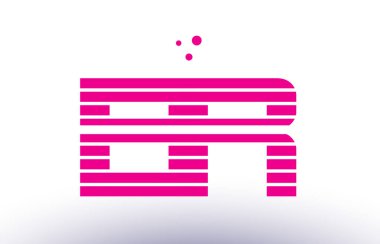 br b r pembe mor çizgi şerit Alfabe harf logo vektör depo