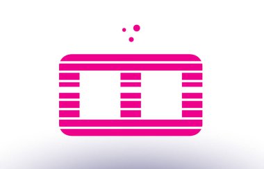 CD c d pembe mor çizgi şerit Alfabe harf logo vektör depo