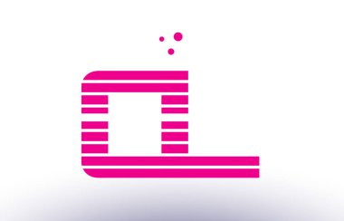 CL c l pembe mor çizgi şerit Alfabe harf logo vektör depo