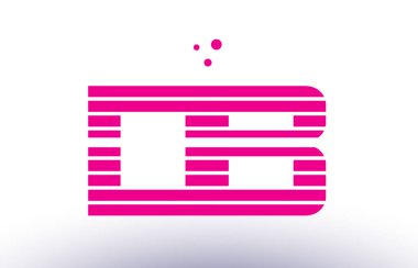 DB d b pembe mor çizgi şerit Alfabe harf logo vektör depo