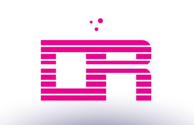 Dr d r pembe mor çizgi şerit Alfabe harf logo vektör depo