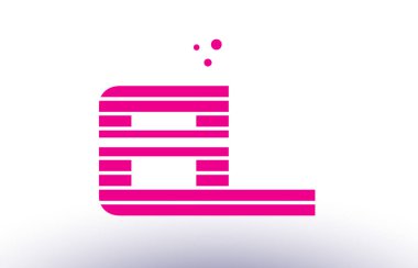 el e l pembe mor çizgi şerit Alfabe harf logo vektör depo