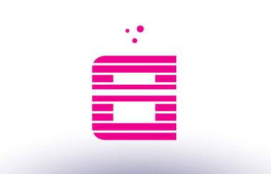 Mor çizgi şerit Alfabe harf logo vektör depo pembe ei e