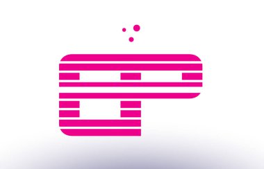 EP e p pembe mor çizgi şerit Alfabe harf logo vektör depo