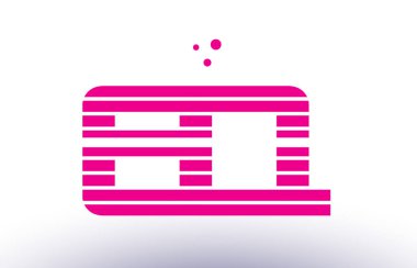 EQ e q pembe mor çizgi şerit Alfabe harf logo vektör depo