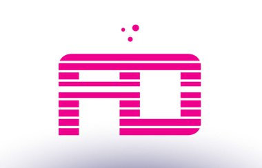 FD f d pembe mor çizgi şerit Alfabe harf logo vektör depo