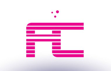 FC f c pembe mor çizgi şerit Alfabe harf logo vektör depo